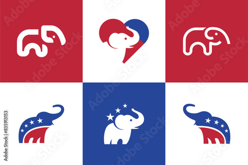 Elephant creative Logo design collections Republic American star election