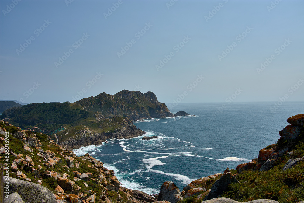 The Cies Islands, a natural paradise in the Ria de Vigo, in Vigo, Pontevedra, Spain The Cies Islands, a natural paradise in the Ria de Vigo, in Vigo, Pontevedra, Spain