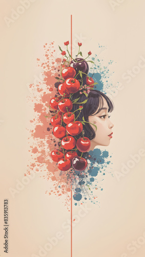 poster woman and a cherry photo