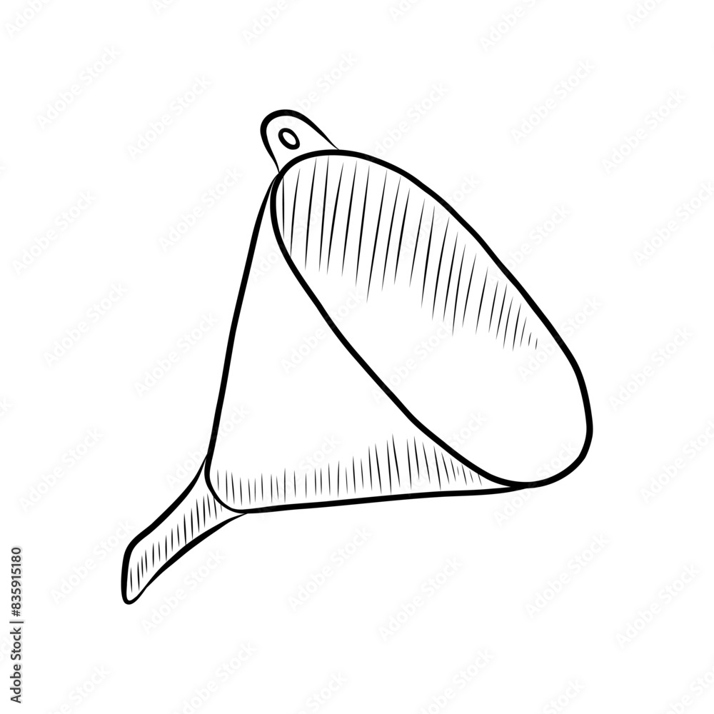 BLACK AND WHITE VECTOR CONTOUR DRAWING OF A KITCHEN FUNNEL BLACK AND WHITE VECTOR CONTOUR DRAWING OF A KITCHEN FUNNEL