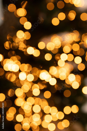 New Year's blurry garlands glow, blue background