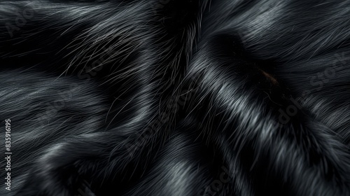  sleek black fur with a glossy finish photo
