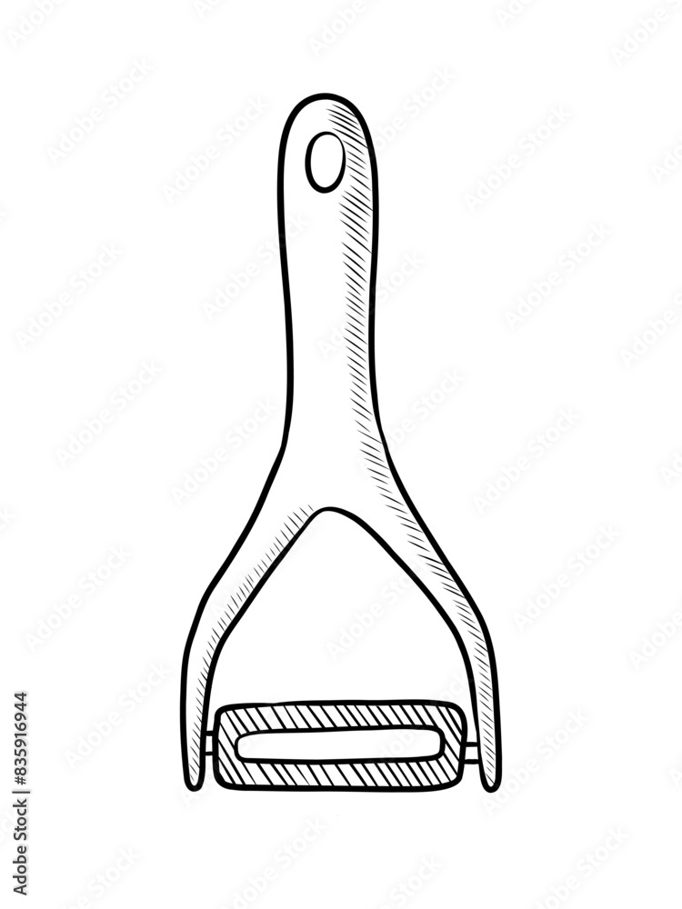 BLACK AND WHITE VECTOR CONTOUR DRAWING OF A PEELER BLACK AND WHITE VECTOR CONTOUR DRAWING OF A PEELER