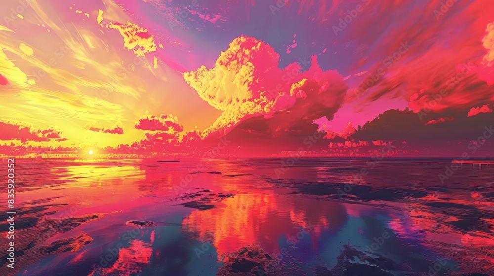 Sunsets of Never series. Landscape of virtual paint Sunsets of Never series. Landscape of virtual paint