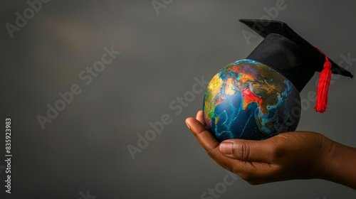 The globe with grad cap photo