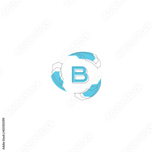 initial letter b minimal brand identity logo design