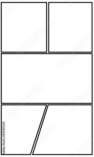 Set of templates for manga comic panels. Backgrounds for comics or manga. Comic or Manga background frames and panels, designed for use by mangaka or comic artists.