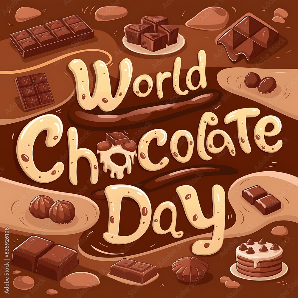 World Chocolate Day (Illustration-typography)