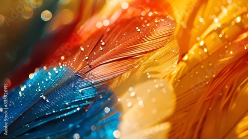 close-up of colorful feather background