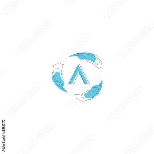 initial letter a minimal brand identity logo design