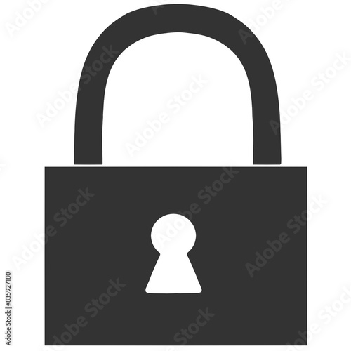 black silhouette lock icon illustration