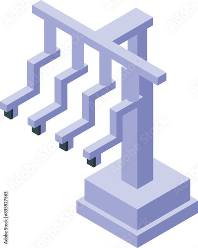 Vector illustration of a 3d isometric impossible staircase, creating an optical illusion