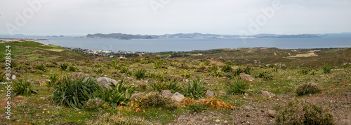 Landscape of Kos and view of the coastline and Pserimos island from  Kos Island South Aegean Region (Südliche Ägäis) Greece photo