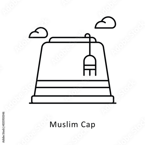 Muslim Cap vector filled outline icon style illustration. Symbol on White background EPS 10 File
