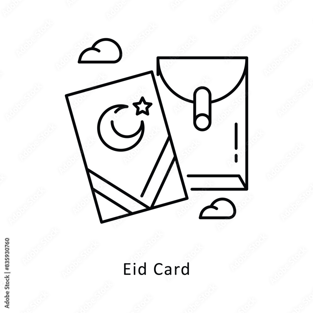 Eid Card vector filled outline icon style illustration. Symbol on White background EPS 10 File Eid Card vector filled outline icon style illustration. Symbol on White background EPS 10 File