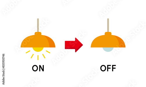 電球のONとOFF　節電のイメージ
