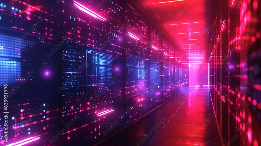 Futuristic defense wall warding off virtual dangers from a network of computers, imbued with a scifi essence Futuristic defense wall warding off virtual dangers from a network of computers, imbued with a scifi essence