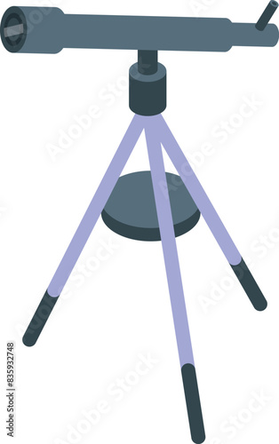 Flat design of a theodolite used for surveying and engineering, isolated on white background