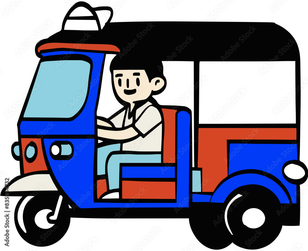Tuk Tuk in Thailand isolated vector illustration Tuk Tuk in Thailand isolated vector illustration