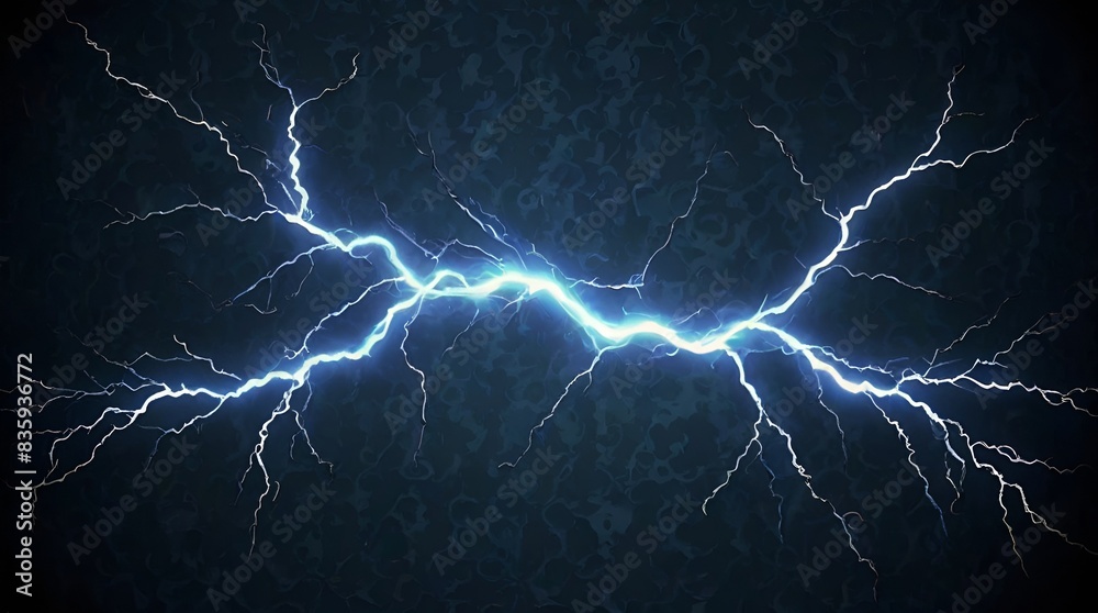 Fototapeta premium Granater AI A bright lightning bolt illuminating a dark background, creating a striking contrast.