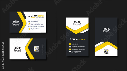 Modern creative professional business card template set design.