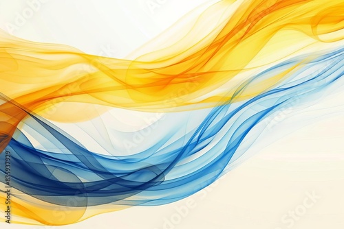 Abstract yellow and blue wave design,