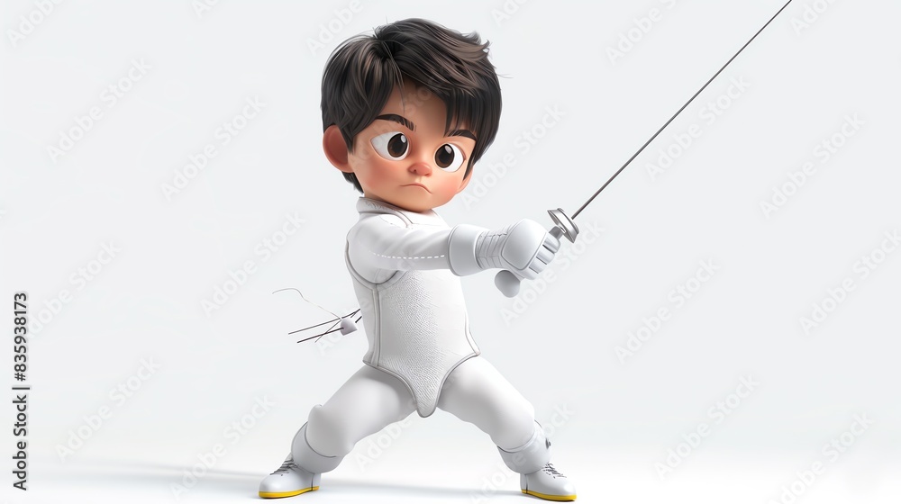 Cartoon illustration of a joyful child playing Cartoon illustration of a joyful child playing