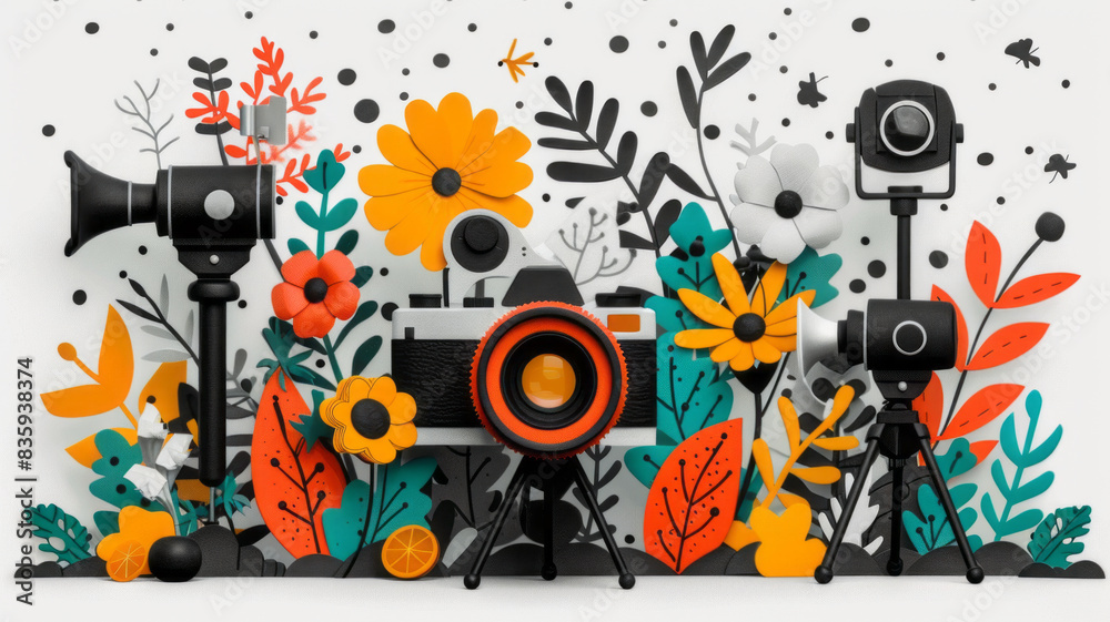 Fototapeta premium hero image A minimalist design depicting the concept of a video content strategy.generative ai