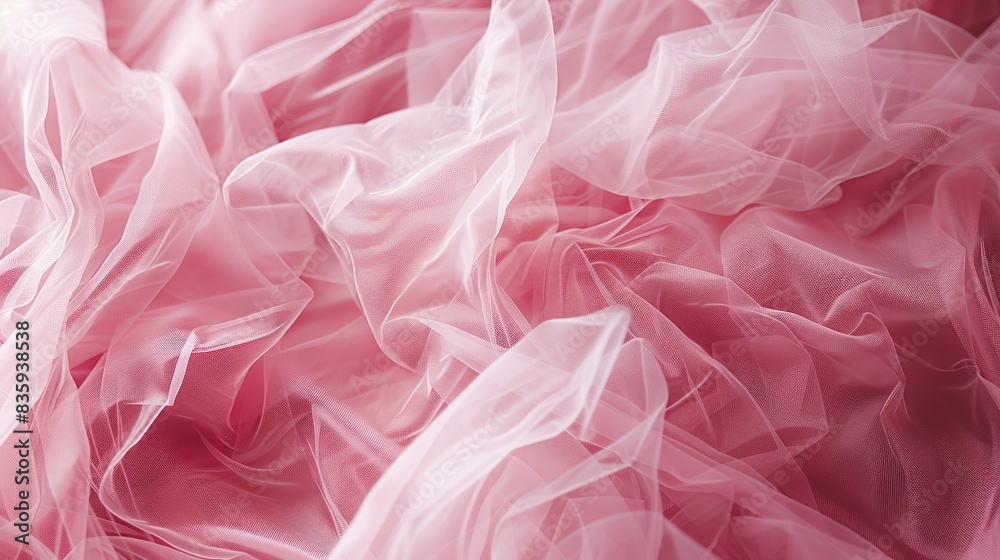 Soft Light Tulle Fabric Photographed. Elegant and Fabric with Delicate Textures Soft Light Tulle Fabric Photographed. Elegant and Fabric with Delicate Textures