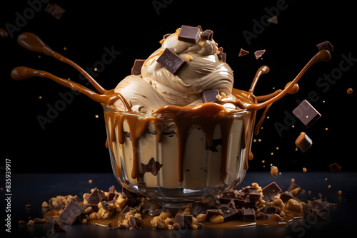 peanut butter chocolate harmony, sweet heaven in a creamy dessert indulgence. generative ai photo