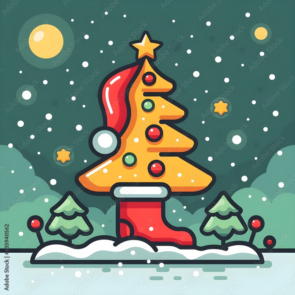 Naklejka premium christmas icons