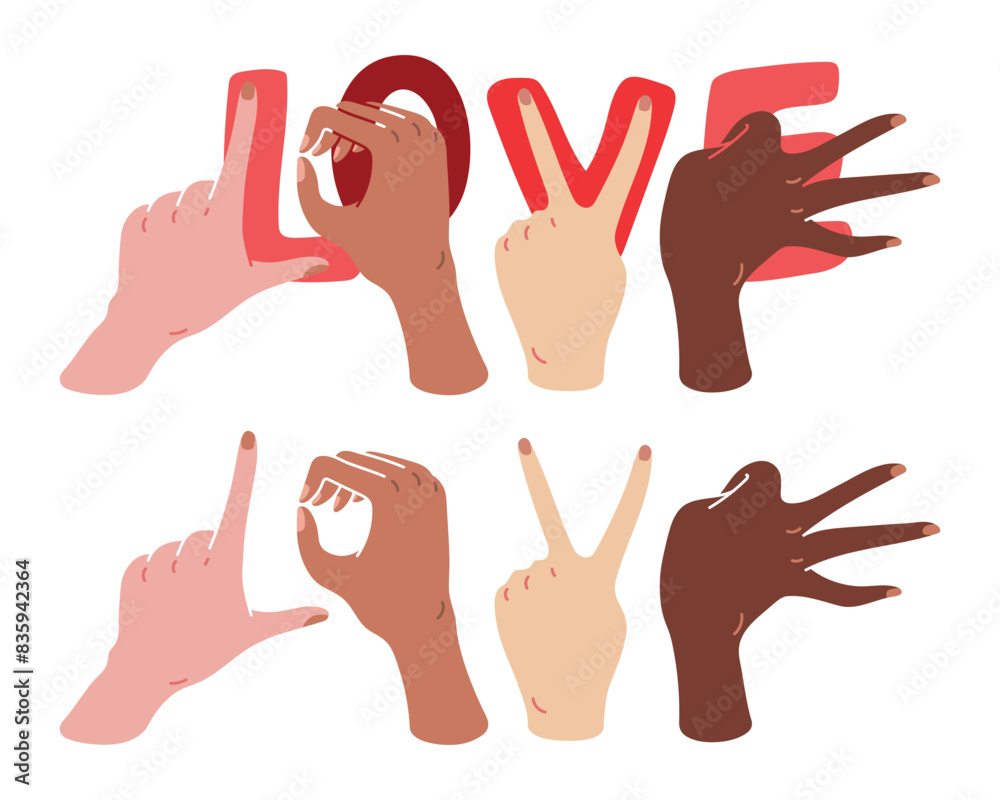 Pride Month Celebration Hand Love Sign Diversity Pride Month Celebration Hand Love Sign Diversity