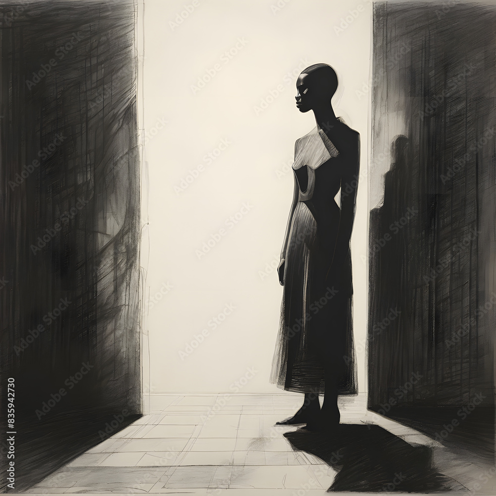 silhouette of a person in a doorway