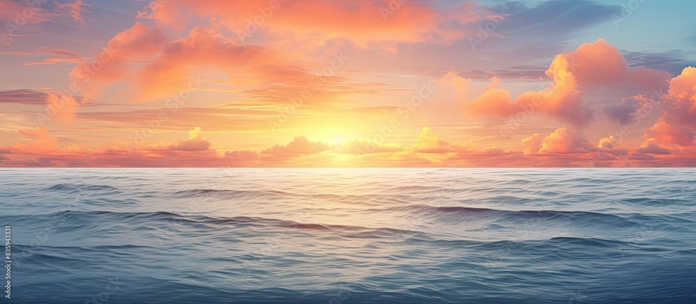 Beautiful sunset on the sea Summer background. Creative banner. Copyspace image