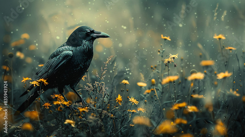 Photography authentic photo of a crow in natural © Alia