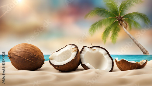 coconut on the beach photo