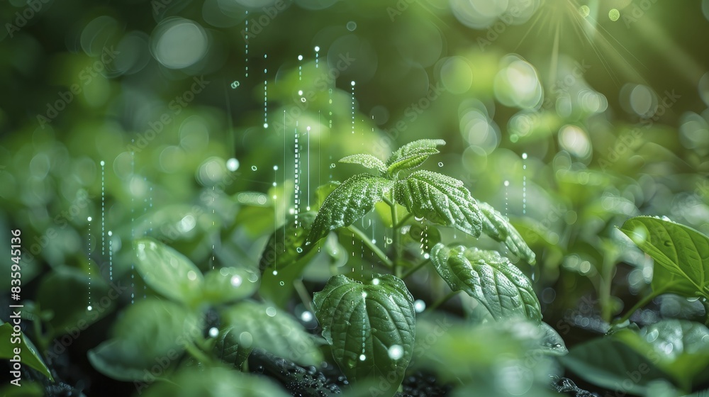 Creating harmony between technology and nature in agriculture, showcasing digital security symbols merging seamlessly with vibrant greenery, emphasizing balance and forward-thinking design. Creating harmony between technology and nature in agriculture, showcasing digital security symbols merging seamlessly with vibrant greenery, emphasizing balance and forward-thinking design.