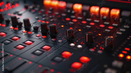 Vibrant Audio Mixing Console Enhancing Sounds with Precision 