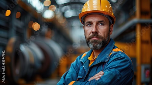 portrait of professional heavy industry engineer worker wearing safety uniform .hight relustion photo