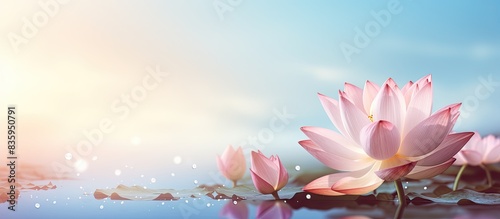 Beautiful lotus. Creative banner. Copyspace image