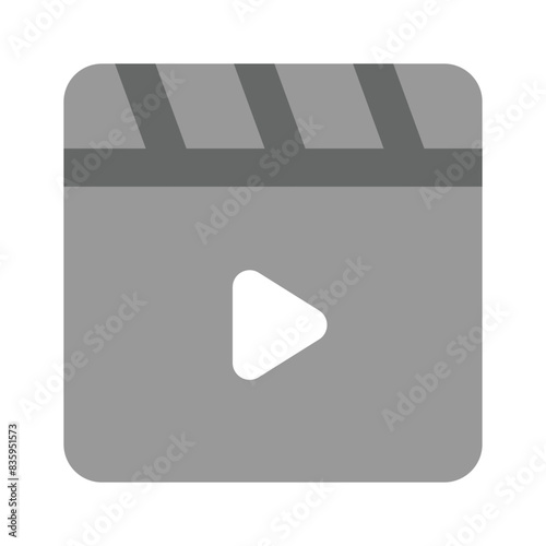 Movie clapper board, filmmaking device icon in modern style, ready to use vector