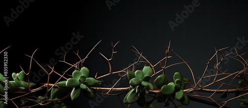 some sort of thorny smilax weed plant. Creative banner. Copyspace image photo