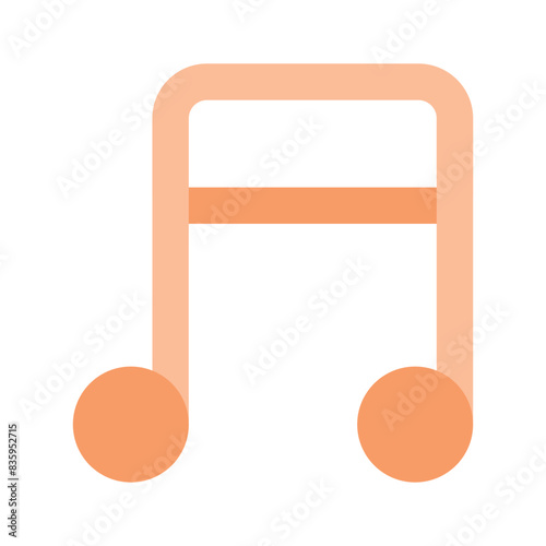 Music note, song, melody or tune vector icon for musical apps and websites, trendy design
