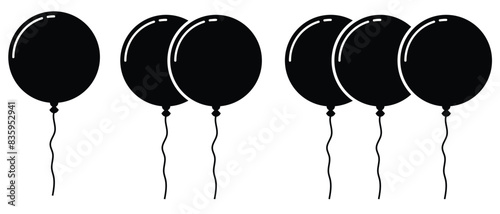 Bunch of party balloons decoration balloon vector icons.Birthday celebration event symbols. Simple flat vector icon.
