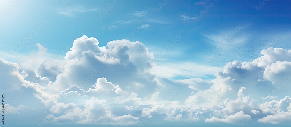 Blue sky background with clouds Sky with clouds. Creative banner. Copyspace image Blue sky background with clouds Sky with clouds. Creative banner. Copyspace image