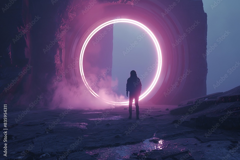 Naklejka premium Cyberpunk graphic background