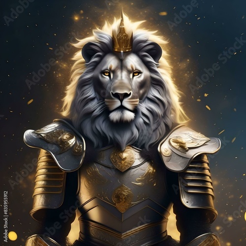 lion in the sunset