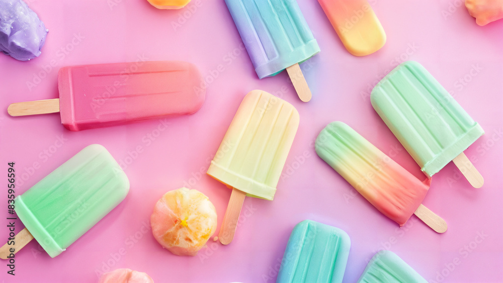 Pastel Rainbow Popsicle Gradient Background for Fun and Summer Treats Pastel Rainbow Popsicle Gradient Background for Fun and Summer Treats