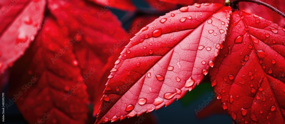 Fototapeta premium Leaves macro. Creative banner. Copyspace image