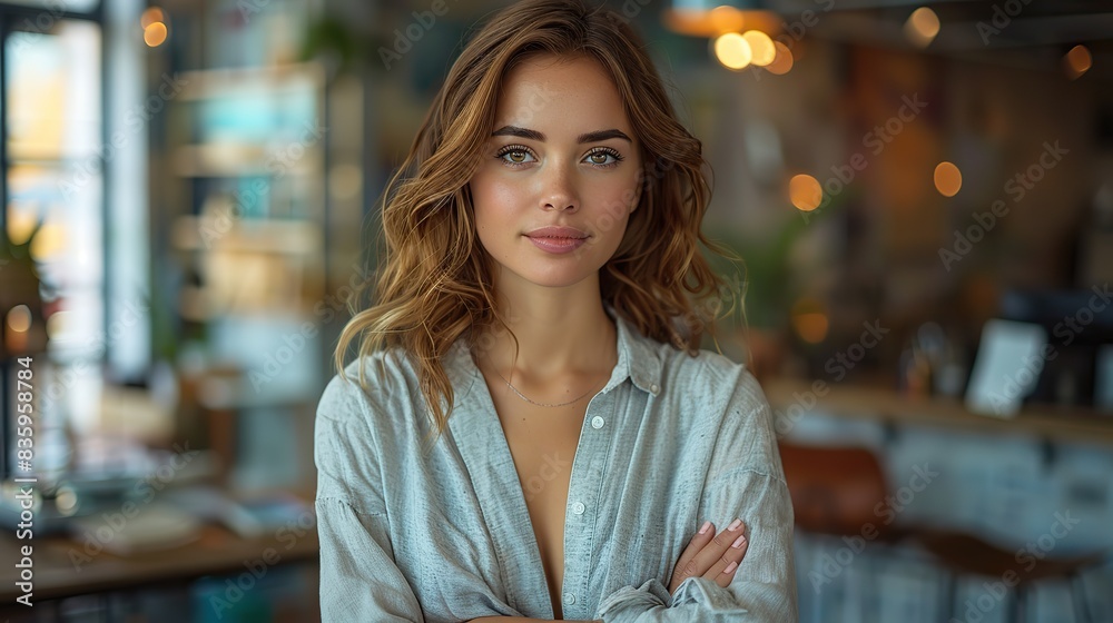 portrait of a business woman looking at camera on studio .stock illustration portrait of a business woman looking at camera on studio .stock illustration
